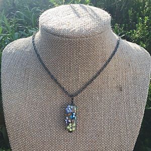 Glass floral simple pendant necklace